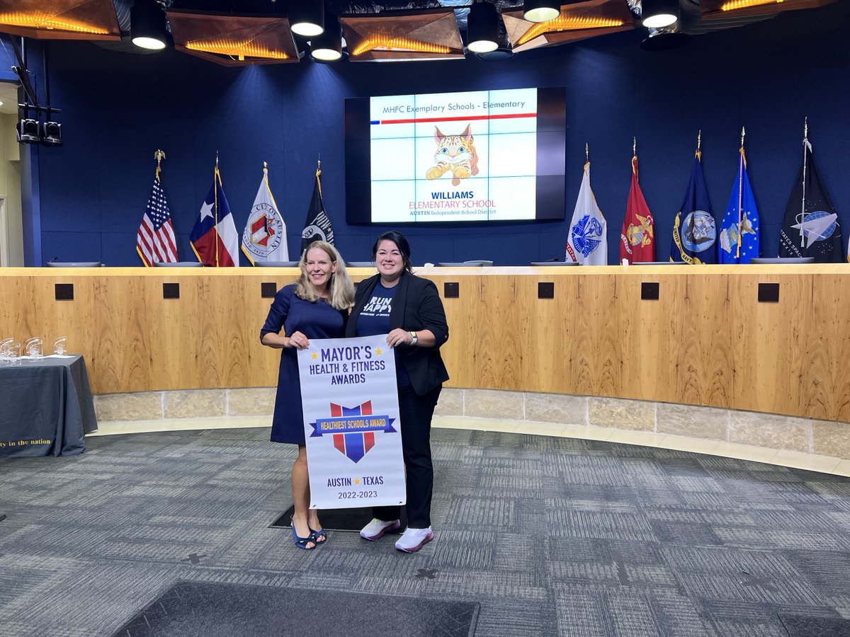 Matias_AISD's tweet photo. Had a great morning celebrating @kirkwatsons Mayor’s Healthiest Schools. Congratulations to @BeckerElemLib, Campbell, @CasisElementary, @Patton_Pioneers, @Perez_Elem, @RodriguezElem, T.A. Brown, @WilliamsWildcat and @GusGarciaYMLA. #AISDProud https://t.co/fSr1zkbV1X