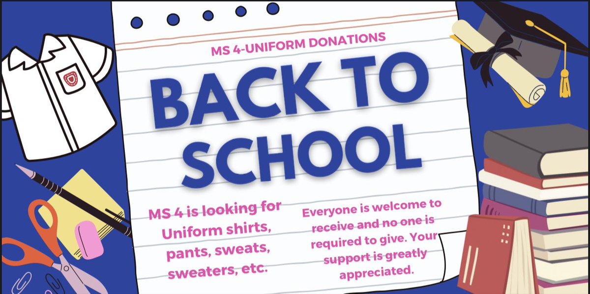 FrankConwellMS4's tweet photo. Do you have any uniforms that you no longer need? Consider donating your gently used uniforms back to our school. Your support is greatly appreciated. #donate #MS4Falcons https://t.co/Iem74MBiOe