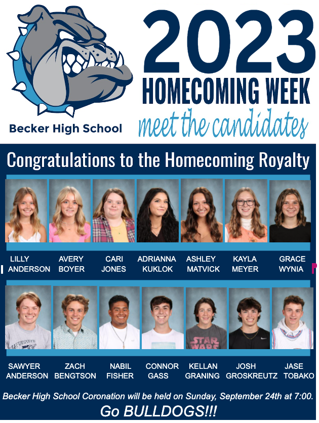 principal726's tweet photo. The 2023 Becker HS Homecoming Court!  Congrats!  A great crew! https://t.co/oFcYinJ4QO