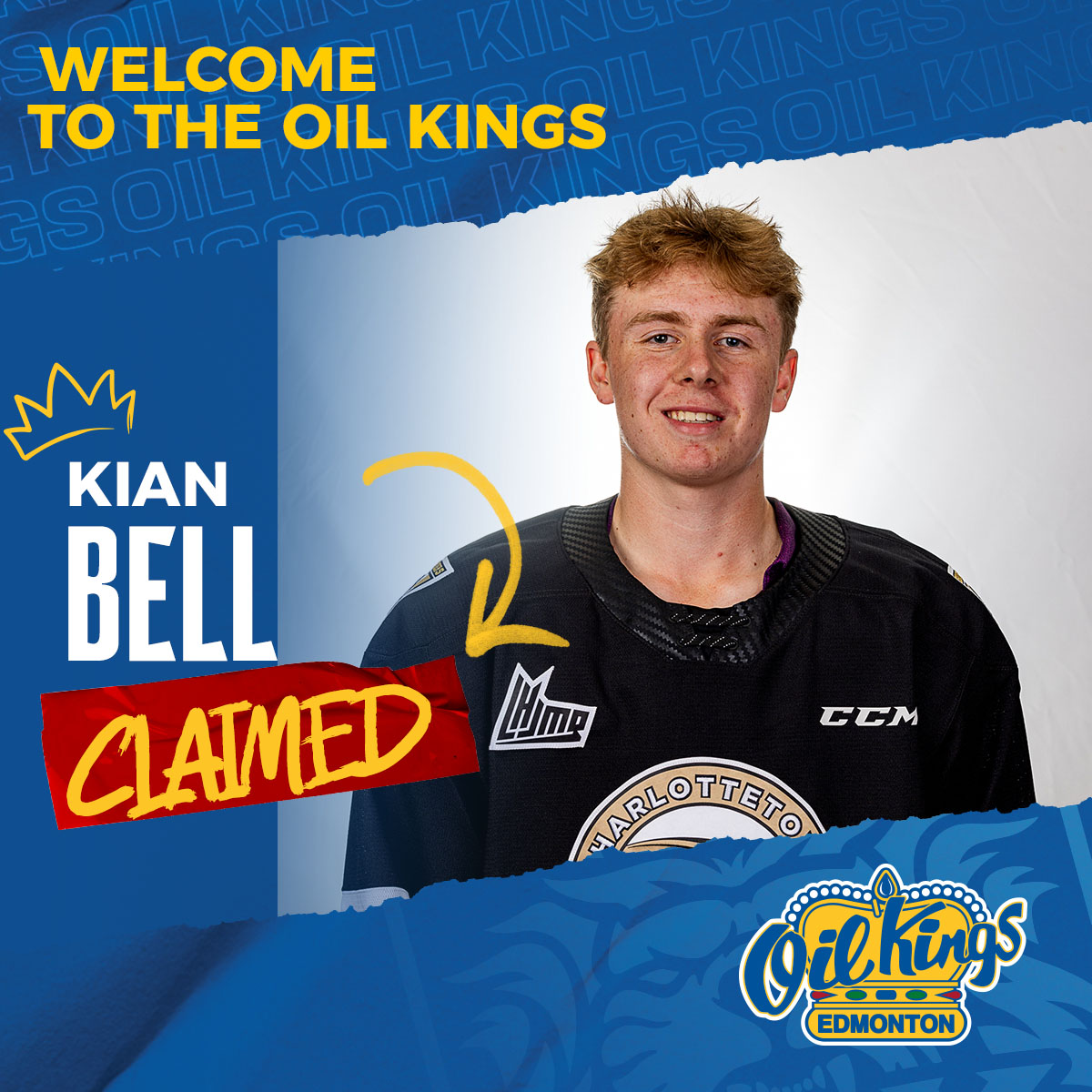 EdmOilKings's tweet photo. Welcome to the Oil Kings, Kian!

The Oil Kings have claimed 2003-born forward Kian Bell off waivers from the QMJHL!

For full details: https://t.co/2zyPUMITtU https://t.co/vmoGXQ5C7B