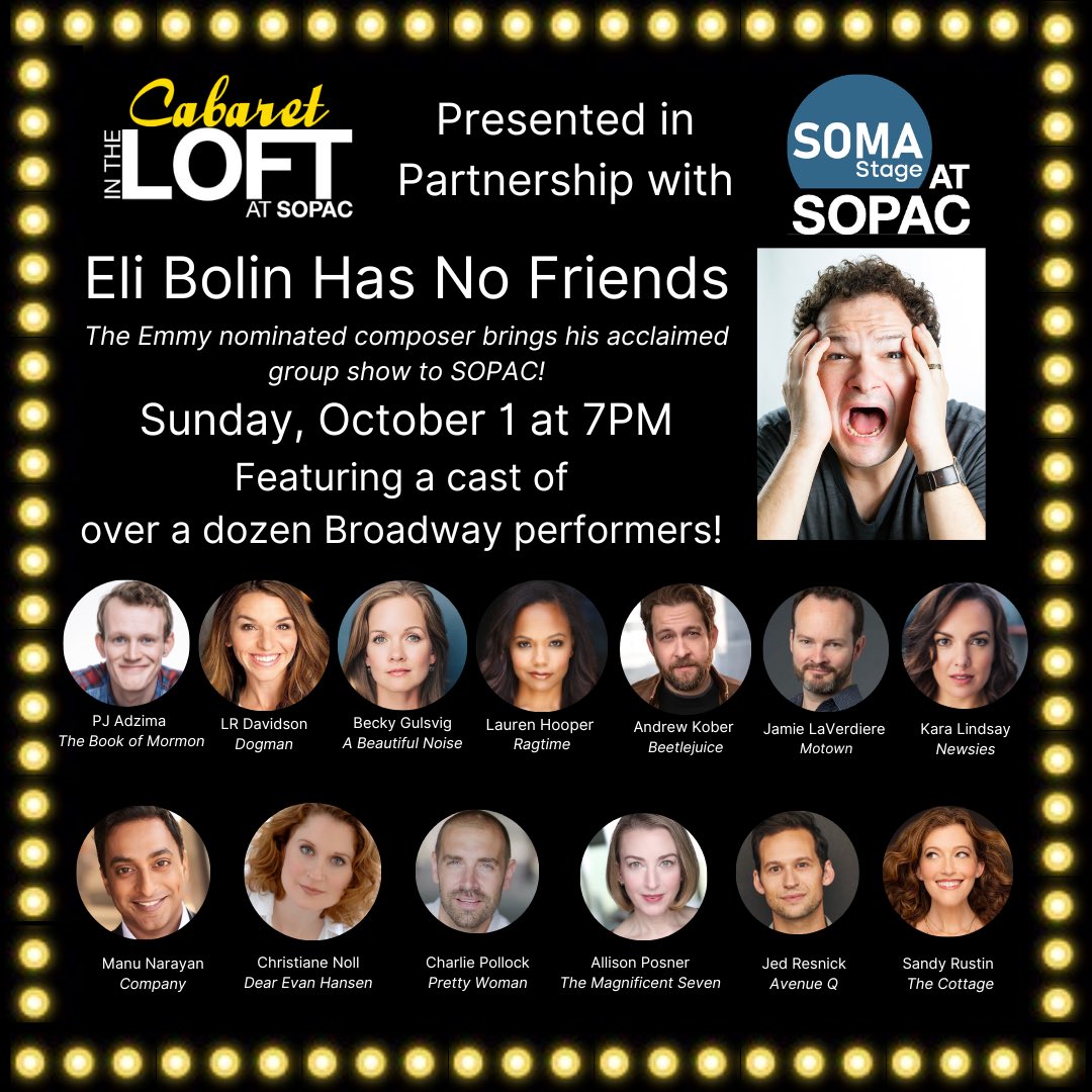Cabaret in the Loft is BACK with an incredible lineup of Broadway stars, many of whom are local to SOMA! 🎤