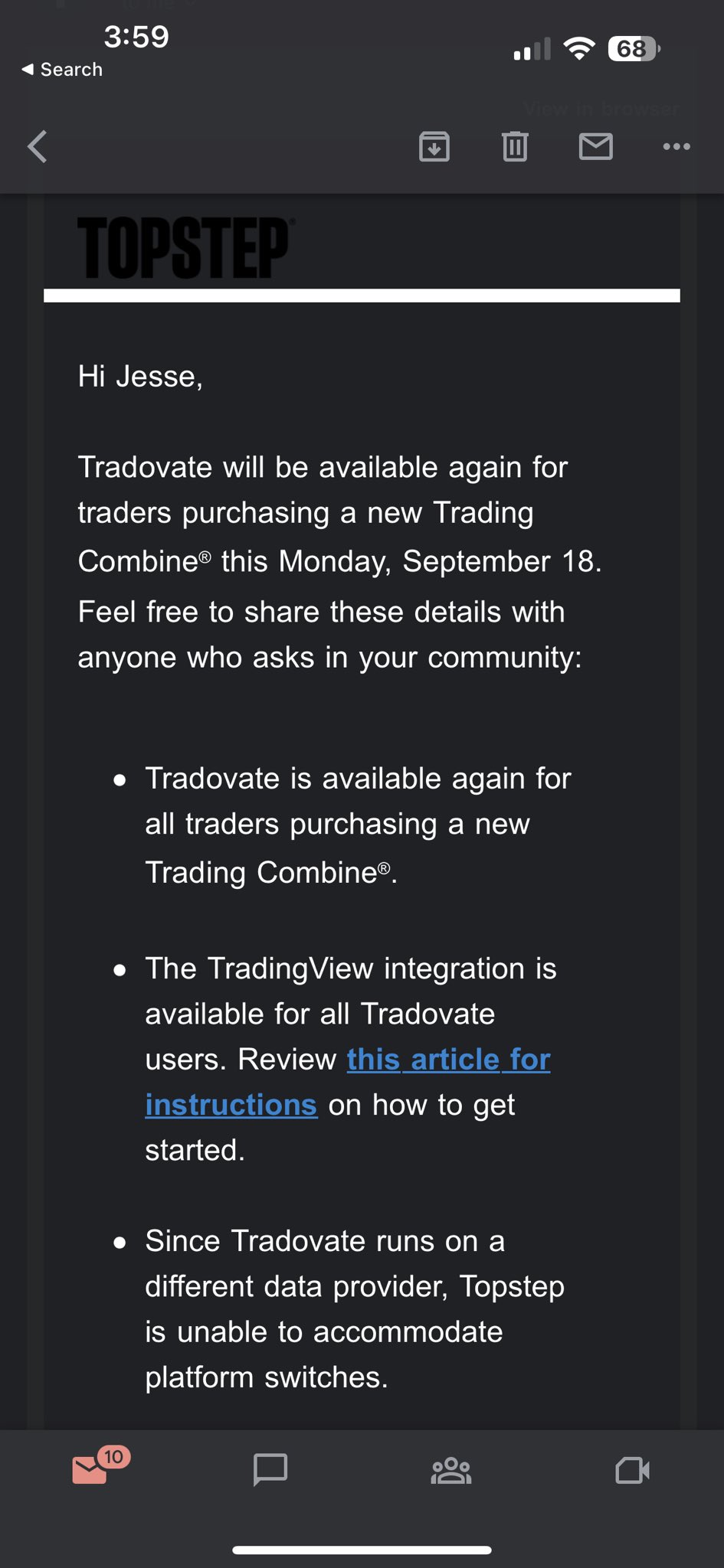 Casper on X: &ldquo;LETS GO @Topstep Tradovate/TradingView integration 