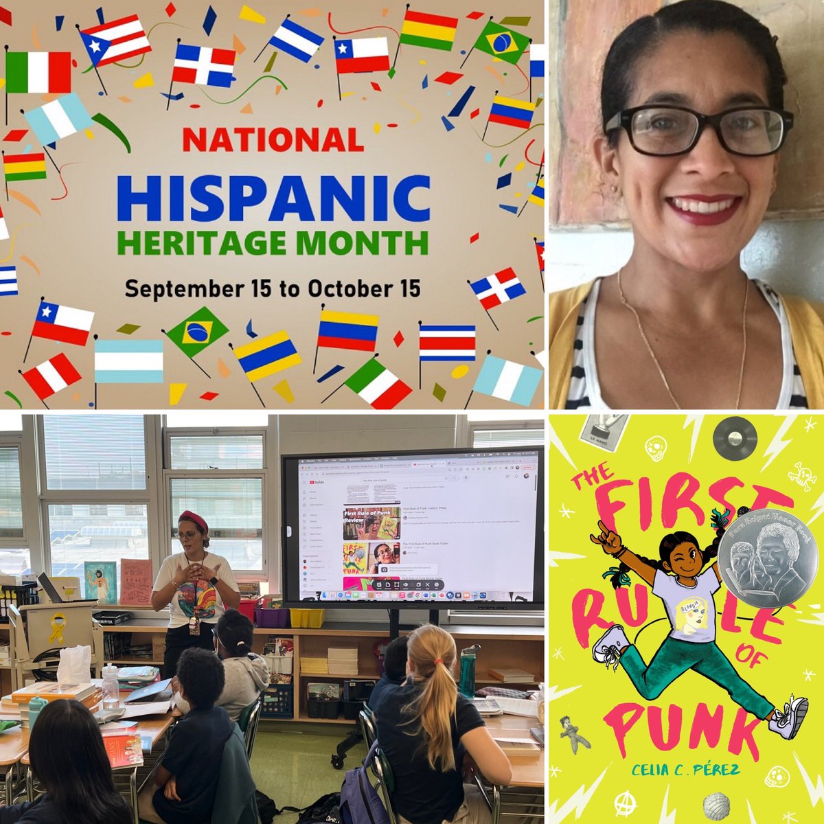 Today we kicked off National Hispanic Heritage Month with our first chapter Fridays! Our instructional coach read to our students, The First Rule of Punk, by @CeliaCPerez Now our students are excited to make their our zines! #MS4Falcons #NationalHispanicHeritageMonth