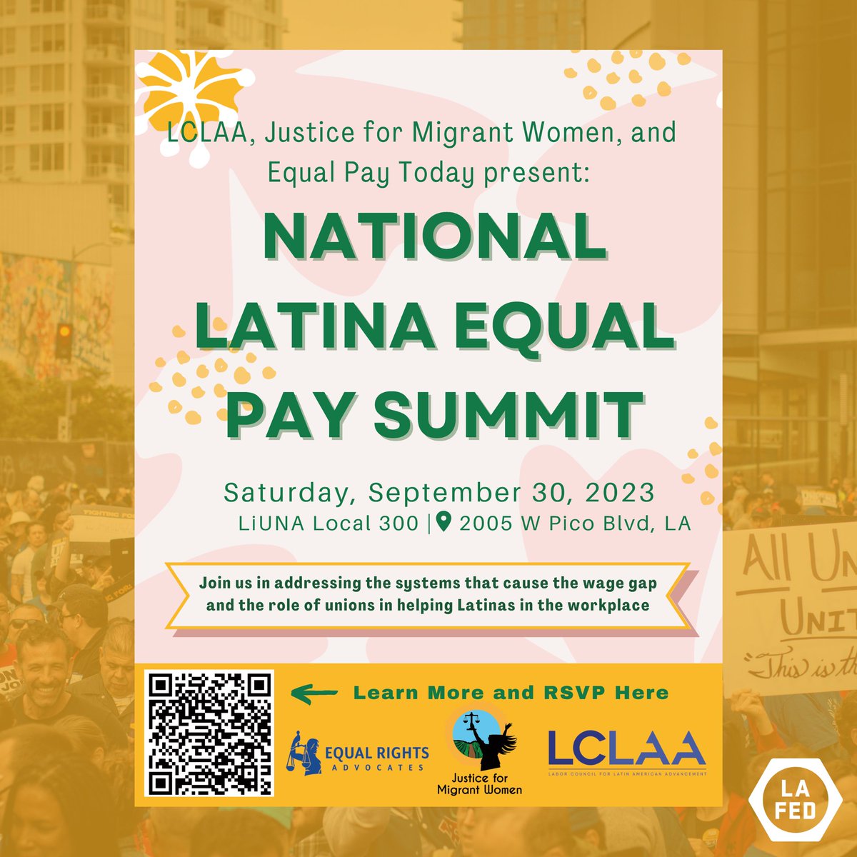 🚨EVENT ALERT🚨 Join us for the National Latina Equal Pay Summit by our siblings <a href="/lclaalosangeles/">LCLAA Los Angeles</a> <a href="/lclaa/">LCLAA</a> in addressing the systems that cause the wage gap and the role of union in helping Latinas in the workplace. 💁🏽‍♀️ Check the 🔗 @ bit.ly/44TPBu8 ✊🏽 #1U