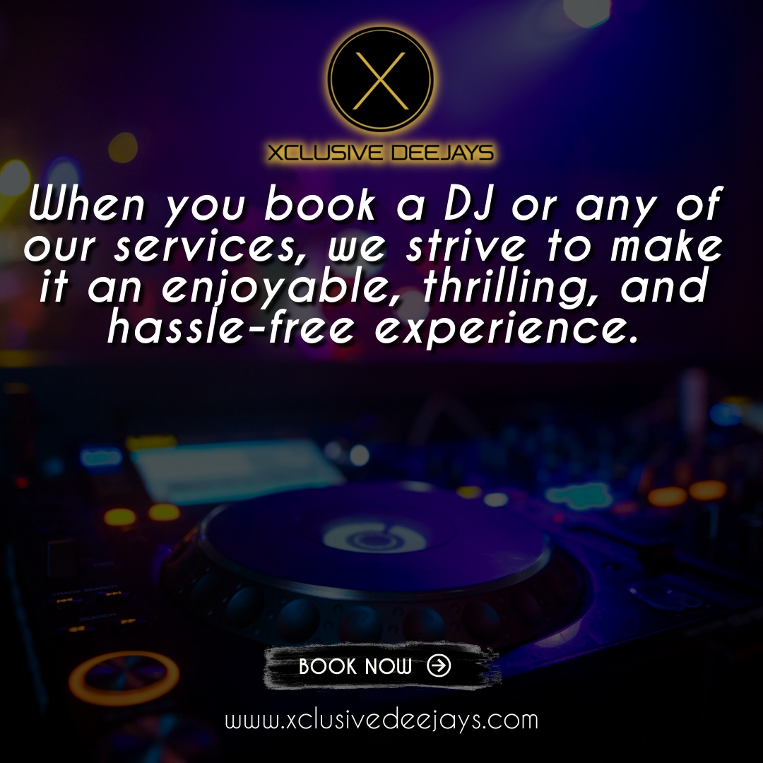 xclusivedeejays's tweet image. 🎧🎉 When you choose Xclusive Deejays, we go the extra mile to ensure your experience is enjoyable, thrilling, and stress-free. 

Let us handle the entertainment while you focus on making memories. 

#EnjoyableExperience #StressFreeParties 

🌐 xclusivedeejays.com