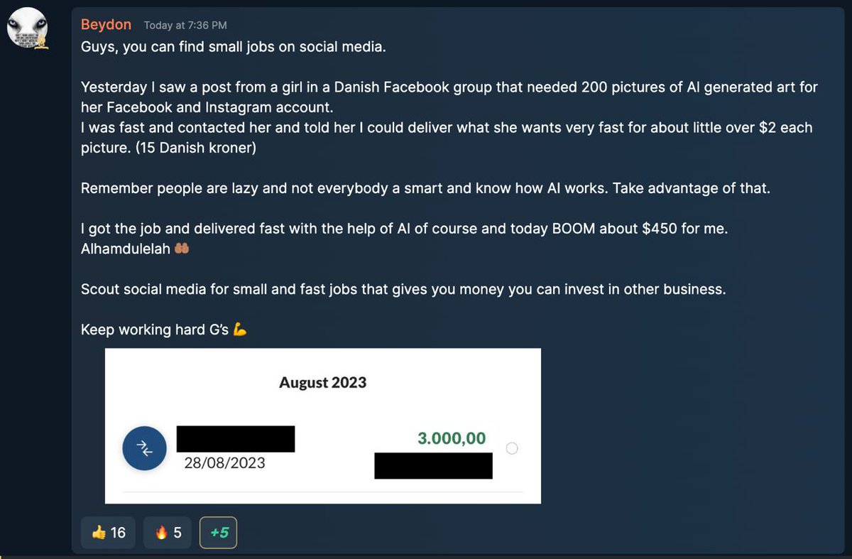 Most business owners have not deployed A.I. yet,

They're lazy and slow.

They will pay you hundreds of dollars for MINUTES of your time and be extremely grateful for your work.

Being broke is a choice.

Choose wealth: jointherealworld.com/ai