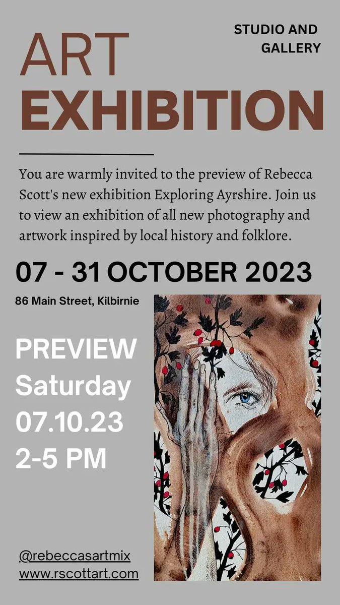 My exhibition "Exploring Ayrshire" previews 7th October. Come along to see the results of my travels through a fascinating county rich with history, storytelling and legend.