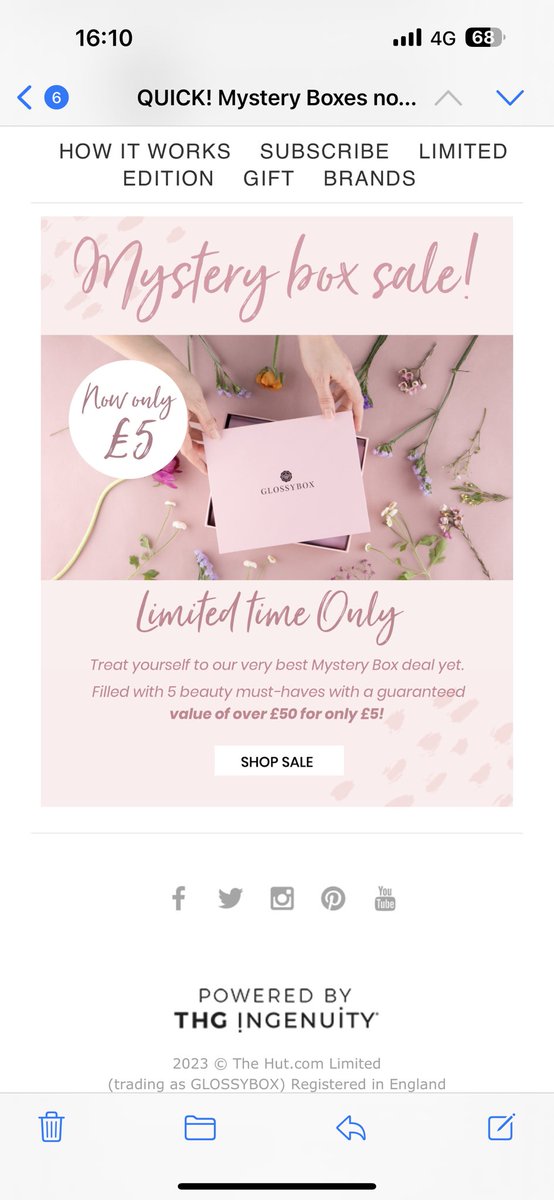 Mrsg878's tweet photo. @GlossyboxUK come up as £10 🤷🏻‍♀️ https://t.co/w30adqzwU3