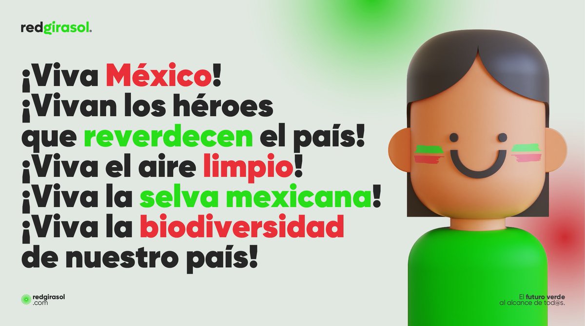 Celebremos estas fiestas patrias con un grito de ¡Viva México! y con un compromiso hacia un futuro más verde y próspero para nuestro país💚🤍❤️

🔔 ¡Viva México! 🔔