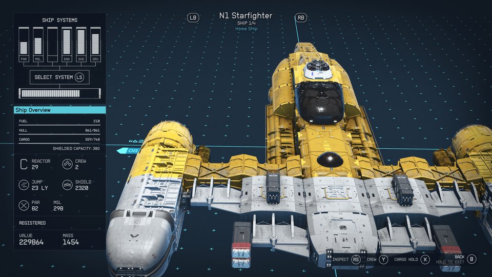 Mr_Rebs_'s tweet photo. The Naboo N1 Starfighter from Star Wars has been remade in Starfield by MegatroidSkittles11. Here’s a link to the list of parts they used to create this ship: https://t.co/ISLvQOERx6 #Starfield https://t.co/VAF9hgA2EY