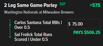 Lineup_Guy's tweet photo. Yelich is expected back today but CZR still has Frelick leading off. If he's back I think Frelick goes back to 4ish behind Contreras and Santana for sure. For reference, the first bet is only +250 on FD
Note BR agrees with CZR here in that they still have Frelick 1

#MLBPicks https://t.co/QYDt66fjPG