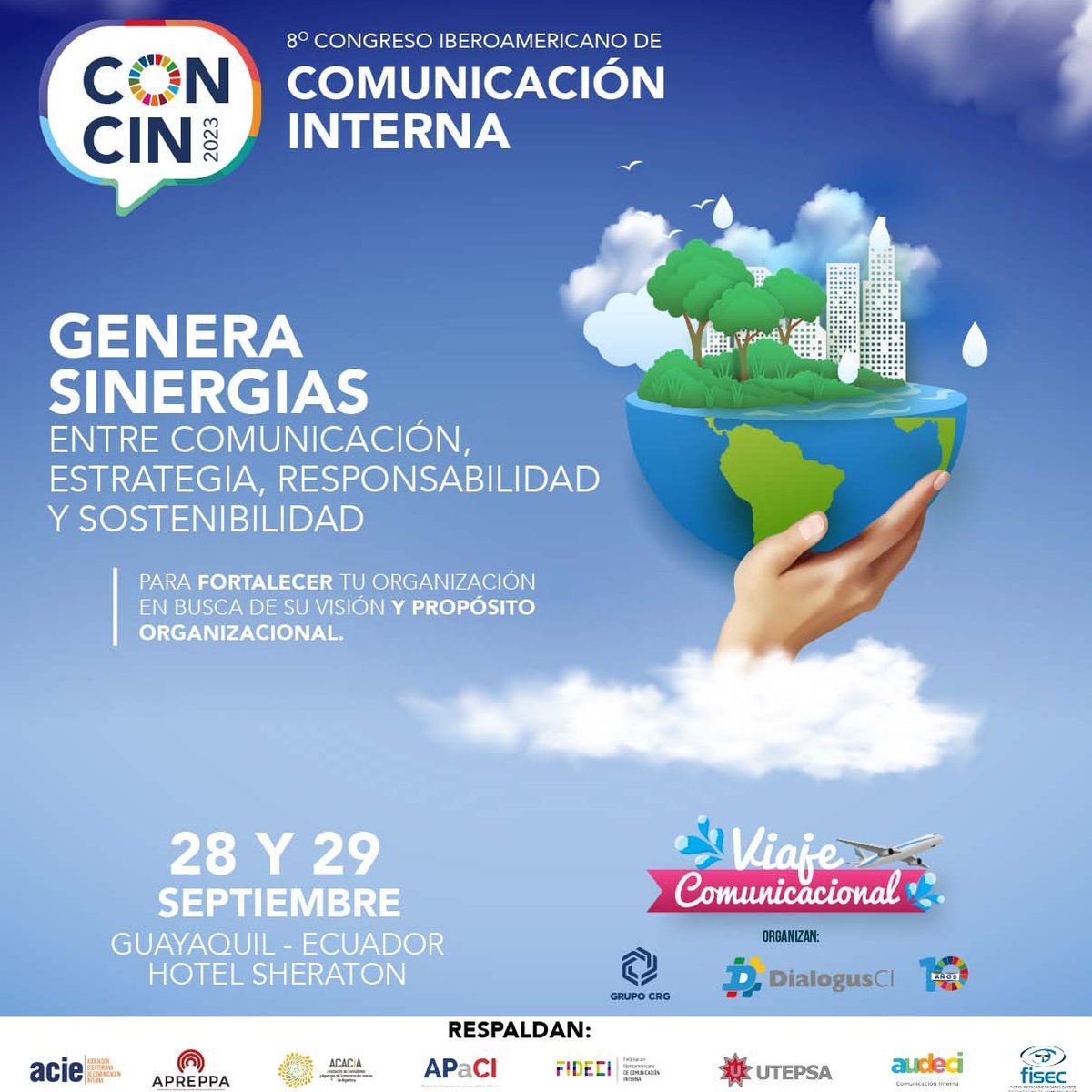 Les recordamos y los invitamos a participar del 8° congreso Iberoamericano de comunicación interna a desarrollarse en Guayaquil, Ecuador,  los dias 28 y 29 de septiembre.  #comunicacióninterna #relacionespublicas #marketing