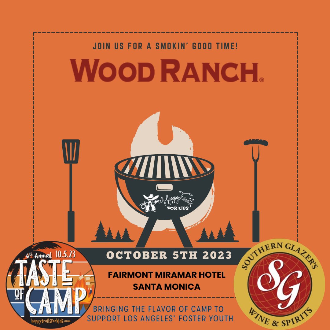 Putting the “taste” in #TasteofCamp, @woodranch, and @sgwinespirits will serve delicious food and tasty drinks all evening!