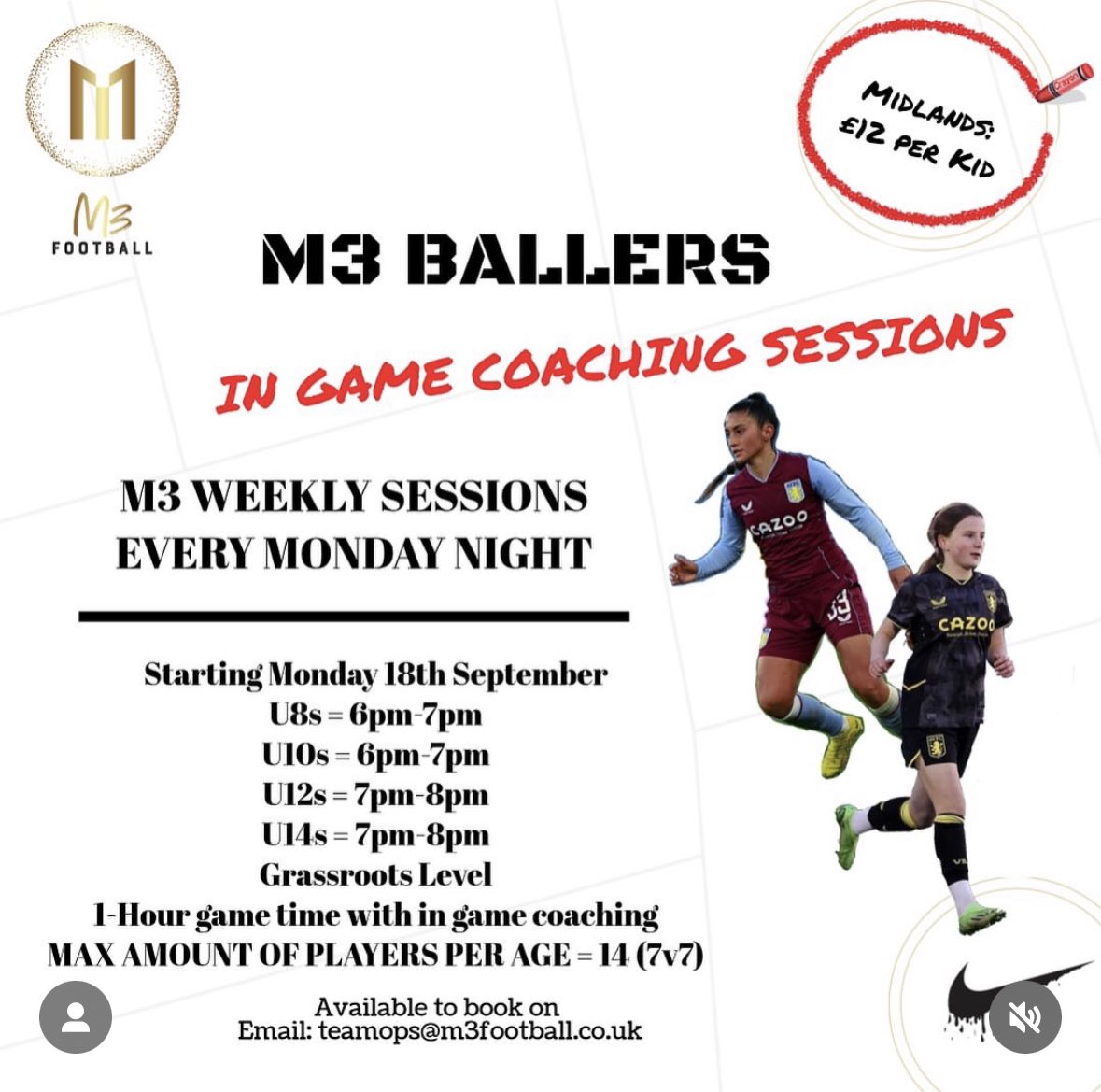villalouavfc's tweet photo. “In game coaching”
Every Monday evening
📍Bodymoor heath
Improve your game with @MazPacheco
Booking link will be attached to this tweet.
#avfc #mp33 #girlscanplaytoo #hergametoo #dream #belive #achieve https://t.co/ICzRLfeWkP