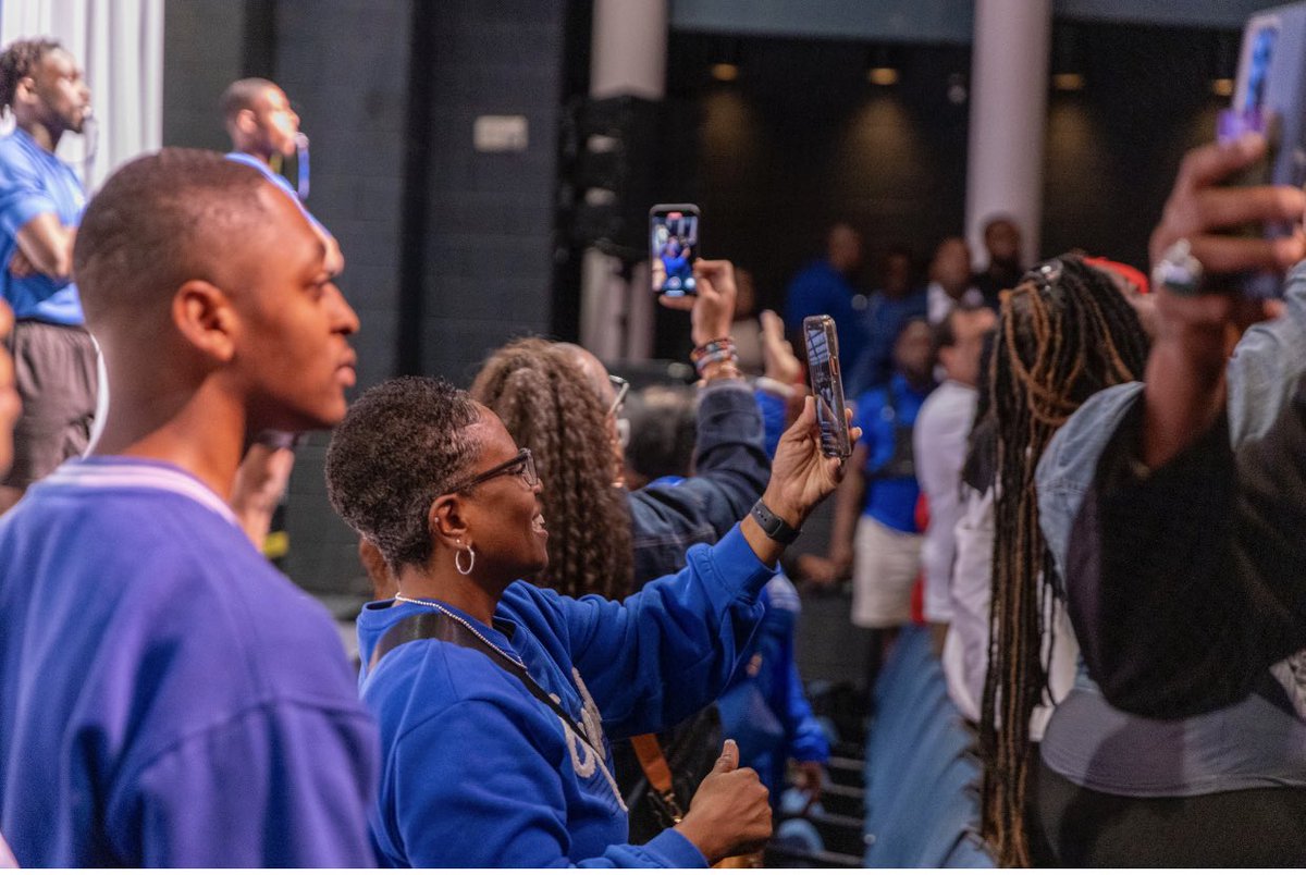 TSUedu's tweet photo. TSU students and alumni kicked off the John Merritt Classic Weekend when the @RickeySmiley Morning Show came to campus! The talk show host and crew came to celebrate the 25th anniversary of the classic football. Student leaders & Divine-9 were in the house! #TSUSGA #TSUD-9Love https://t.co/opINsDNnTg