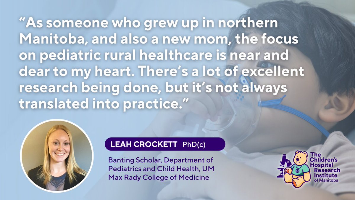 CHRIM (@chrimanitoba) on Twitter photo Congratulations to <a href="/LeahKCrockett/">Leah Crockett</a>, CHRIM trainee, for being recognized as the new Banting Scholar!
Working with her advisor, <a href="/tpklassen/">Terry Klassen</a>, Leah will use evidence-based strategies to improve pediatric readiness in rural MB emergency departments.
More: news.umanitoba.ca/growing-health… Congratulations to <a href="/LeahKCrockett/">Leah Crockett</a>, CHRIM trainee, for being recognized as the new Banting Scholar!
Working with her advisor, <a href="/tpklassen/">Terry Klassen</a>, Leah will use evidence-based strategies to improve pediatric readiness in rural MB emergency departments.
More: news.umanitoba.ca/growing-health…