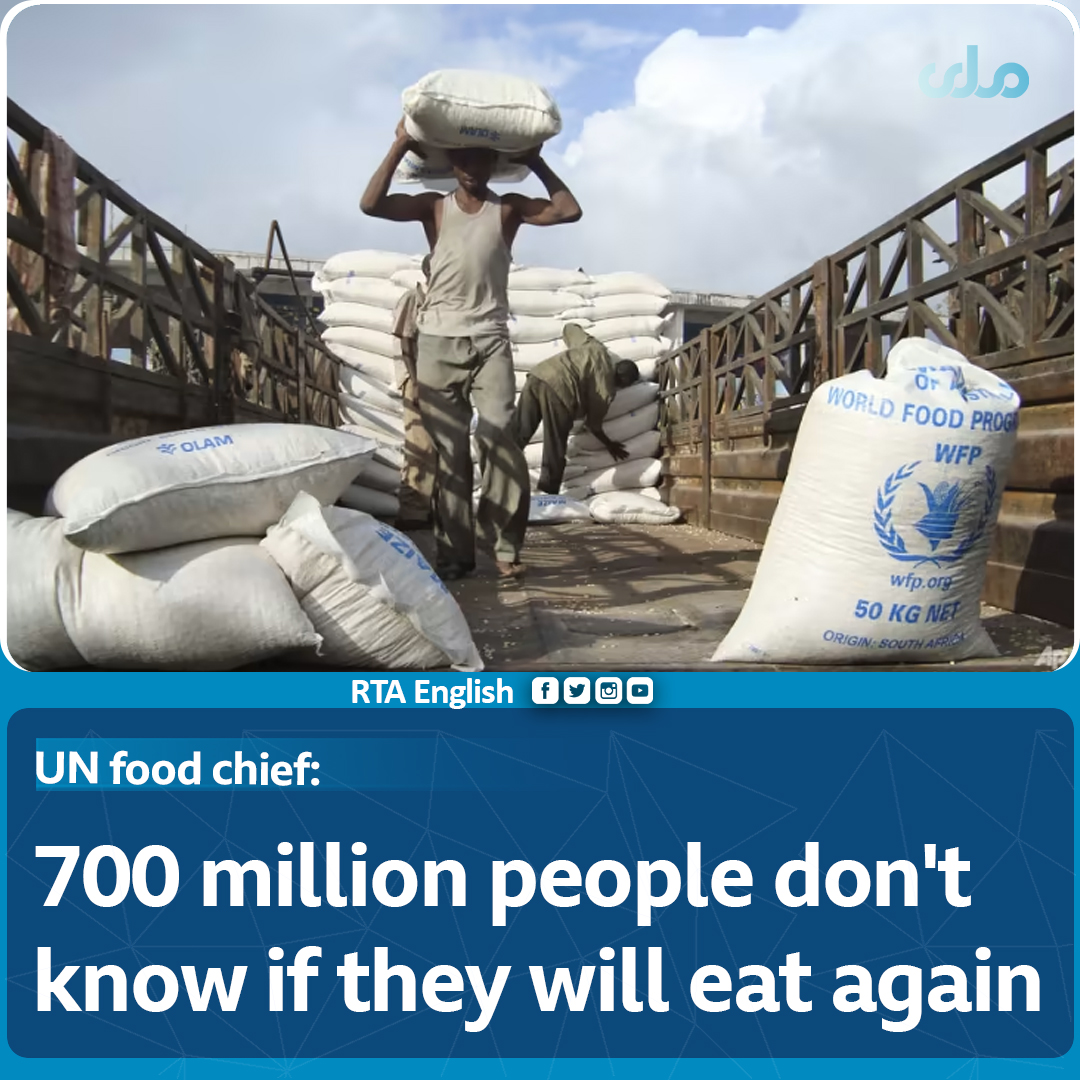 The head of the #UnitedNations food agency says a #globalhunger crisis has left more than 700 million people not knowing when or if they will eat again.