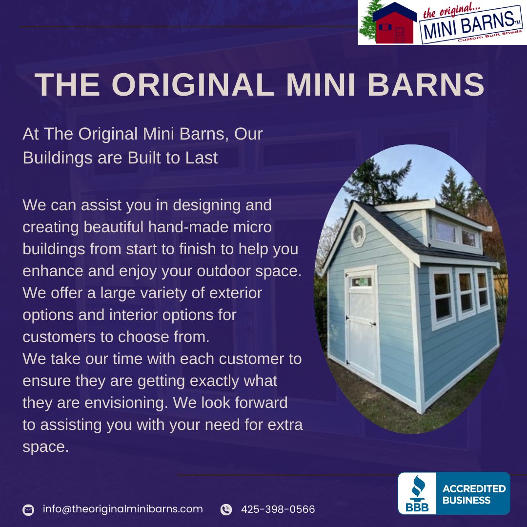 OGminibarns's tweet photo. Our Buildings are Built to Last. We can assist you in designing and creating beautiful hand-made micro buildings from start to finish to help you enhance and enjoy your outdoor space. We offer a large variety of exterior options and interior options for customers. https://t.co/mtKwTiiMHO