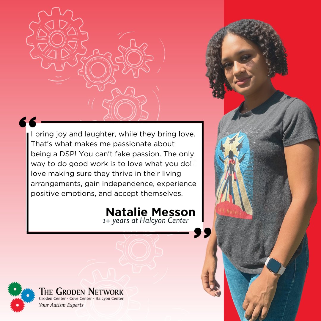 GrodenNetwork's tweet image. Meet Natalie. She is a rising star at Halcyon Day Program. Her unique quality of interpersonal skills is both enriching and positively reinforcing for the individuals served. Natalie is a great asset to the program and the agency as a whole!

#DSPWeek #SupportTheSpectrum #Autism