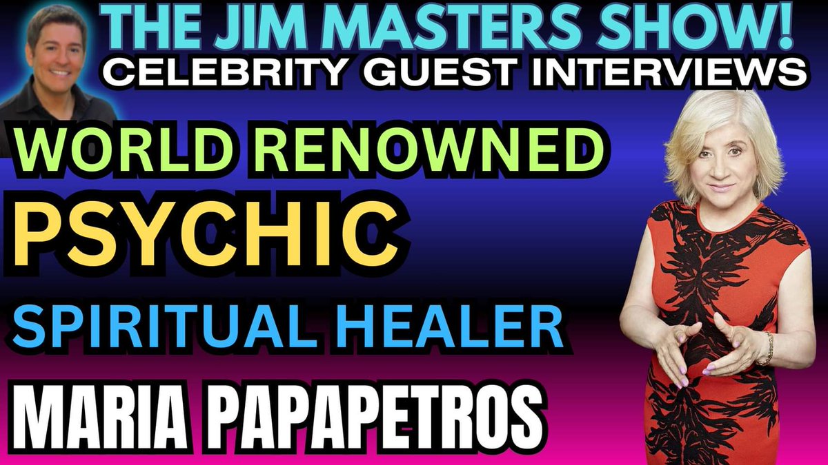 World renowned #psychic and #spiritualhealer Maria Papapetros joins us on The Jim Masters Show LIVE! Today! 1pm eastern 10am pacific. Watch here: youtube.com/jimmasterstv  #thejimmastersshow #jimmasterstv #live @MariaPapapetros #mariapapapetros #greek #interview #healing #author