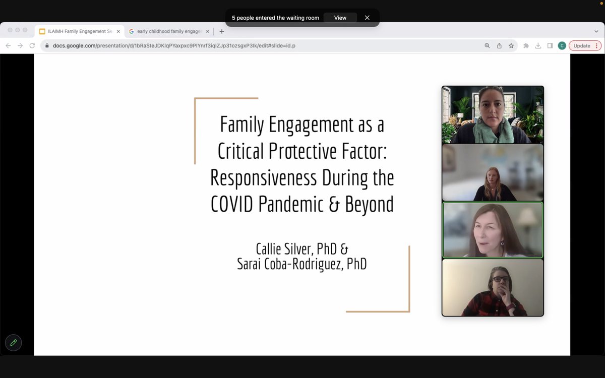ProfeCoba's tweet photo. Happening now w/ @CallieSilver ! 

Family Engagement as a Critical Protective Factor: Responsiveness During the COVID Pandemic and Beyond

There's still time to register: https://t.co/IgDiNctH8n 

@UIC_CollegeofEd @thisisUIC @NatlHeadStart https://t.co/BGn1P4Q88r