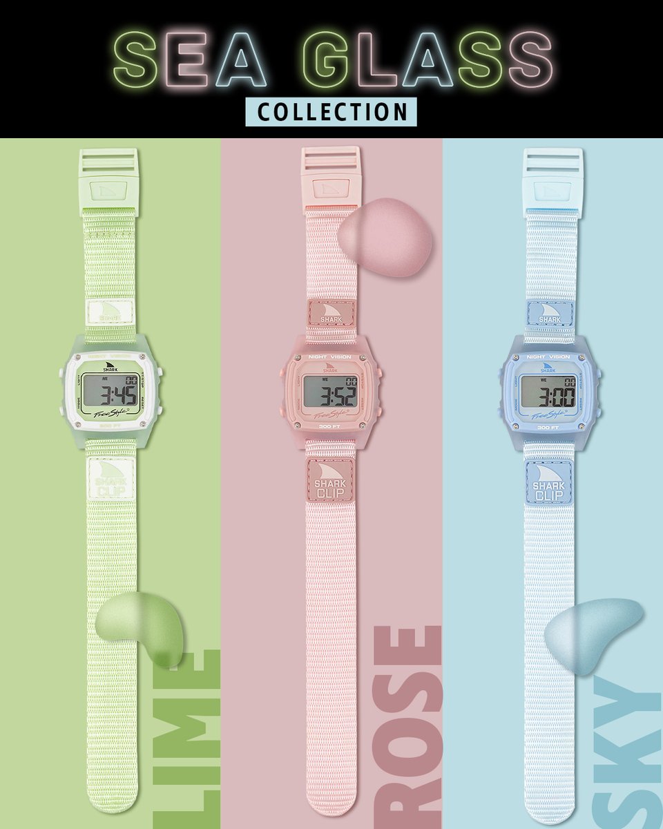 freestyle_watch's tweet photo. 📣 Meet our new collection of digital surf watches 🌊🕒 - the Sea Glass series 🏄♂️! Inspired by the ocean’s shaping of the sea glass 🐚 #myfreestylewatch #freestylewatches #seaglass #coastalvibes #timetosurf #beachessentials #watchoftheday https://t.co/wv7pNVnDm6 https://t.co/KBwhwiXmeC
