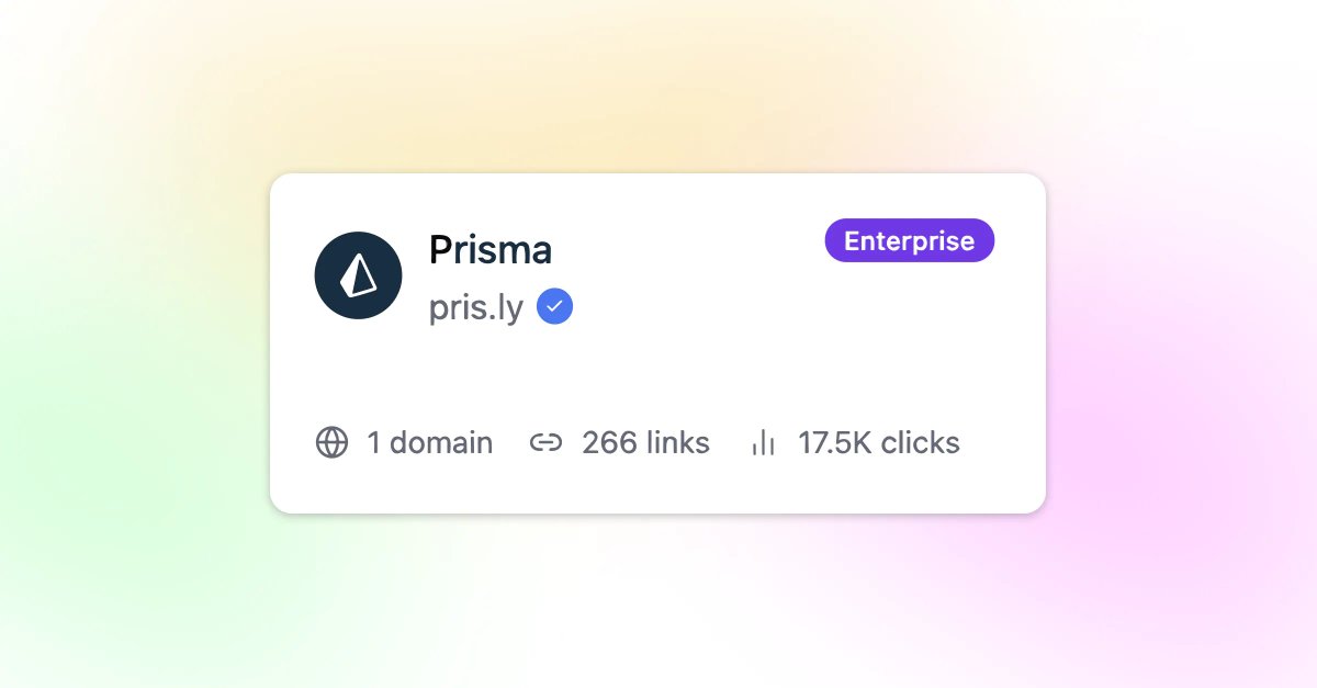 We've upgraded our link management game to @dubdotco, an open-source gem by @steventey!

Why we ❤️ it:
1️⃣ In-depth link analytics 
2️⃣ Smooth link creation
3️⃣ Seamless UX &amp; instant updates

The best part? Dub harnesses the power of Prisma ORM for smooth db magic. #MadeWithPrisma https://t.co/qajg7T8sHZ