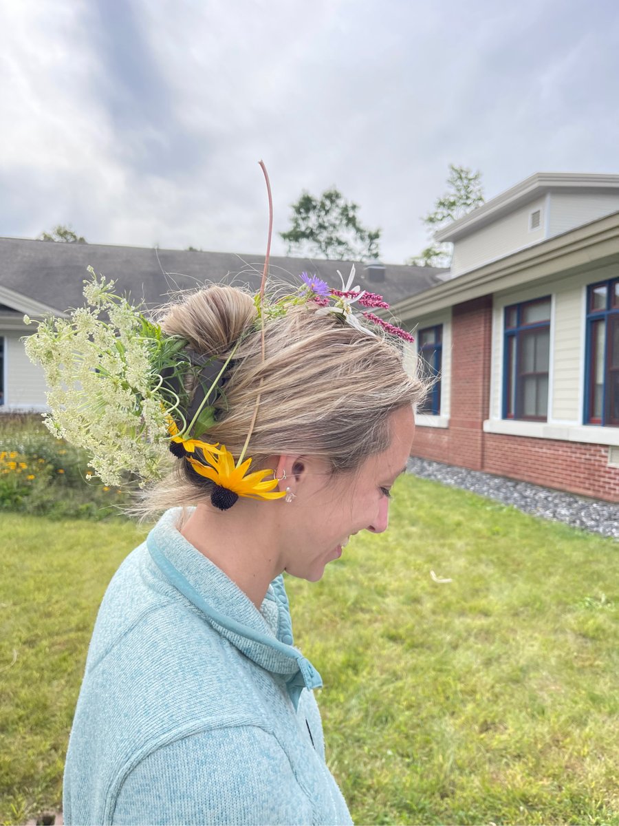 Students are building relationships with Mrs. Cavacas and enjoying decorating her hair at recess.