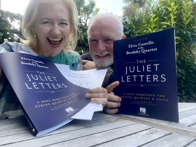 HalLeonardEUR's tweet photo. Hal Leonard is proud to publish Elvis Costello and Brodsky Quartet's 30th Anniversary Edition of The Juliet Letters, edited by quartet members Jacqueline Thomas and Paul Cassidy. 

@ElvisCostello @HalLeonardCorp 
#BrodskyQuartet https://t.co/jKuyCcn8f0