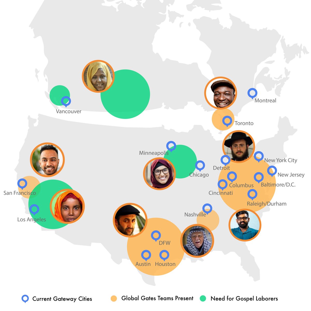 Cities across North America are teeming with concentrations of unreached people groups. These ethnic enclaves make these large urban centers global gateways that provide gospel connections from here to the ends of the earth.