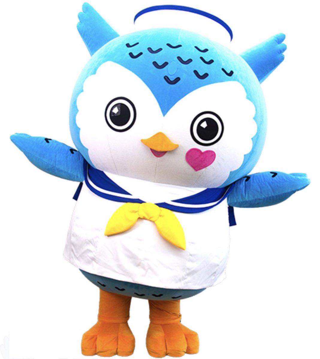 mondomascots's tweet photo. Kikuho, an owl in a sailor suit, is a mascot from Yamaguchi Prefecture who promotes the concept of listening. https://t.co/ziYRmhGrjy