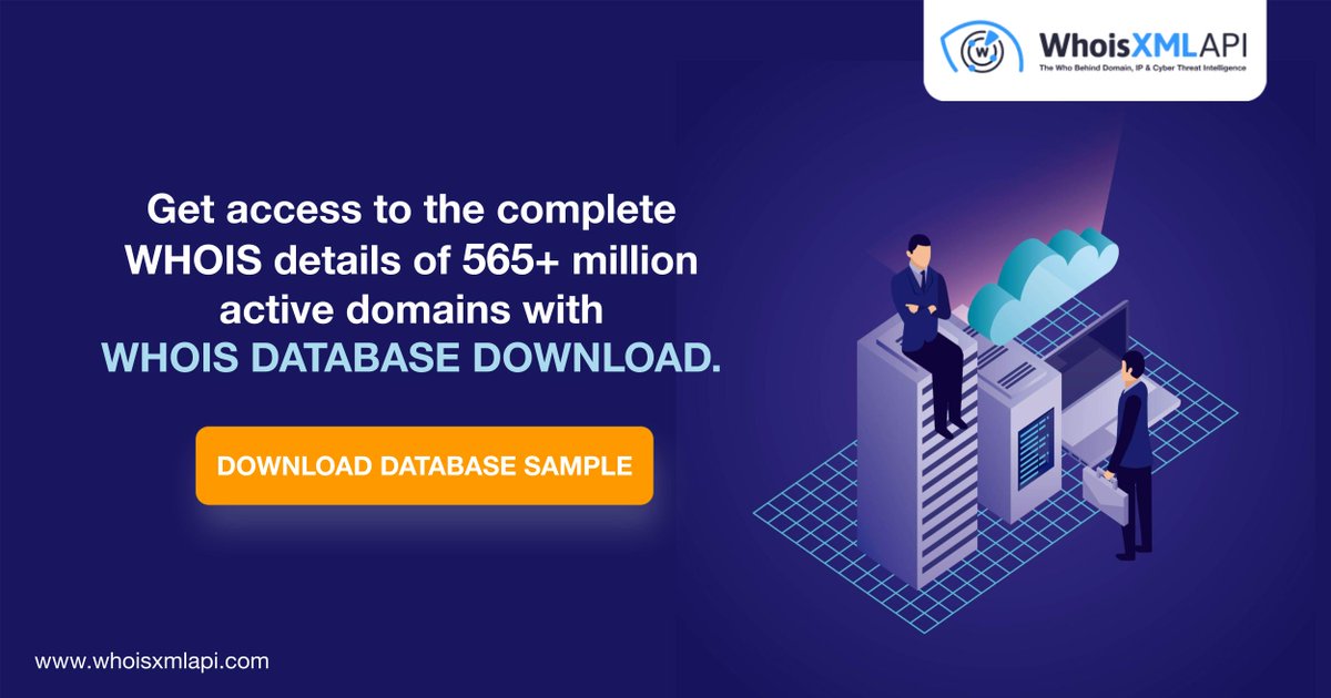 whoisxmlapi's tweet image. Access detailed and complete WHOIS data points of millions of active domains with WHOIS Database and enrich your solutions and platforms with extensive #WHOIS data.  Download a sample now at: whois.whoisxmlapi.com/database/?acti…

#datafeeds #cybersecurity #whoisdatabase #domainintel #dns