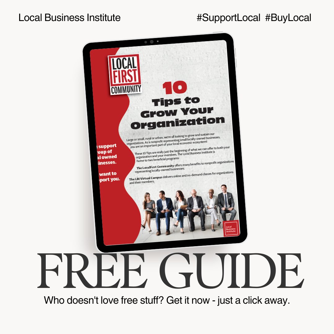 Free Download: 10 Tips to Grow Your Organization. Are you working to build an organization that supports your #localbusiness community? Then we want to support YOU. Get your free guide with instant access here: bit.ly/3LmeB6j