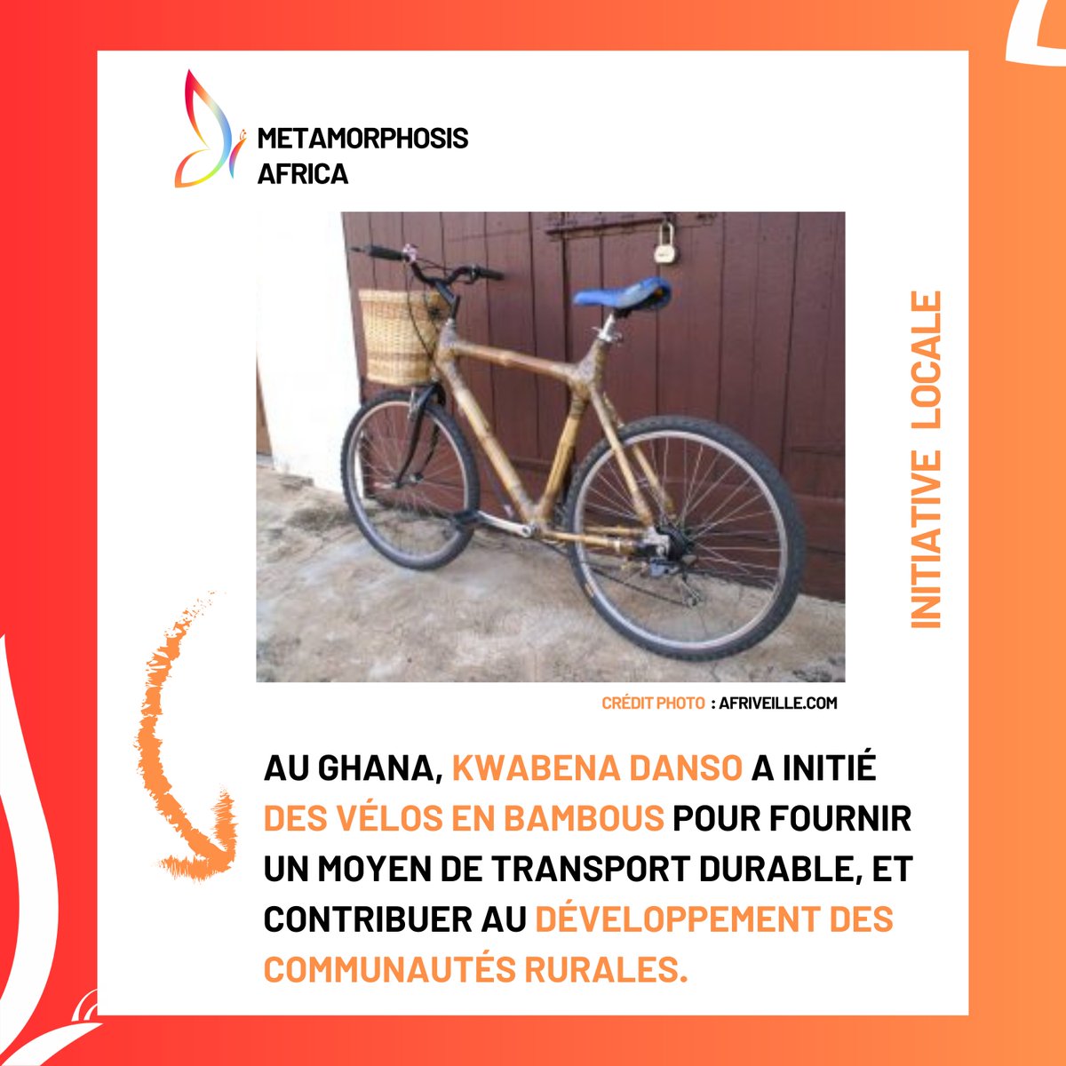 metamorphoziss's tweet photo. #Engagement [Les genres d’actions qui façonnent nos communautés]
Des vélos en bambou, une initiative innovante pour un avenir plus vert et inclusif  🌍💓

#MetamorphosisAfrica #InitiativeLocale #Engagement #UnAfriqueMeilleur #CommunautéEnAction #FaireLaDifférence #UnActeÀLaFois #African