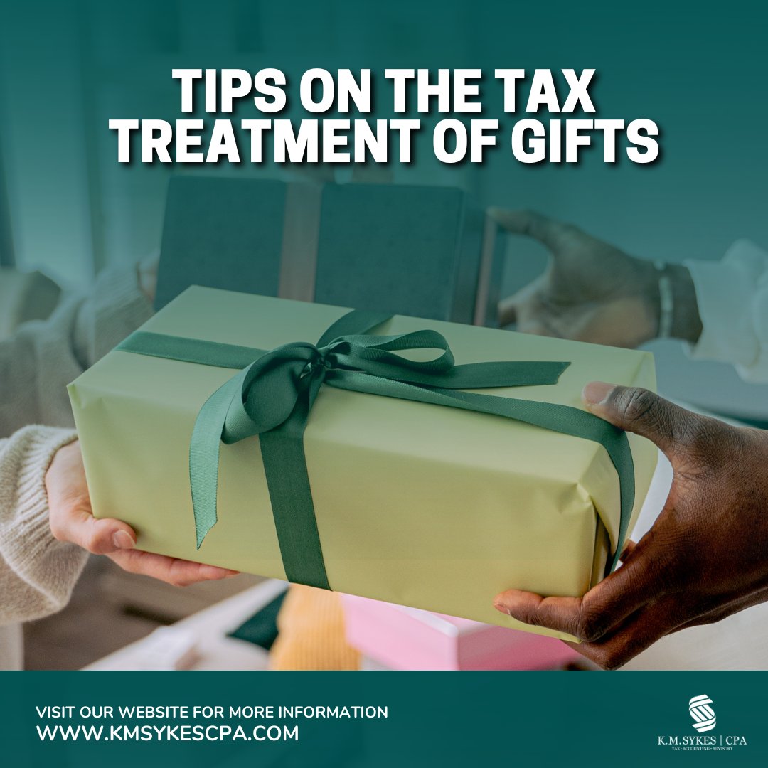 KMSYKESCPAPC's tweet photo. The IRS charges those who donate property with the gift tax, which is a federal tax. When you get nothing in return or compensation that is less than the entire worth of the property, the gift tax is applied.

Visit https://t.co/RdDntS3rPR. 
#CPA #TaxServices #BlackCPA https://t.co/34FOugNrVU