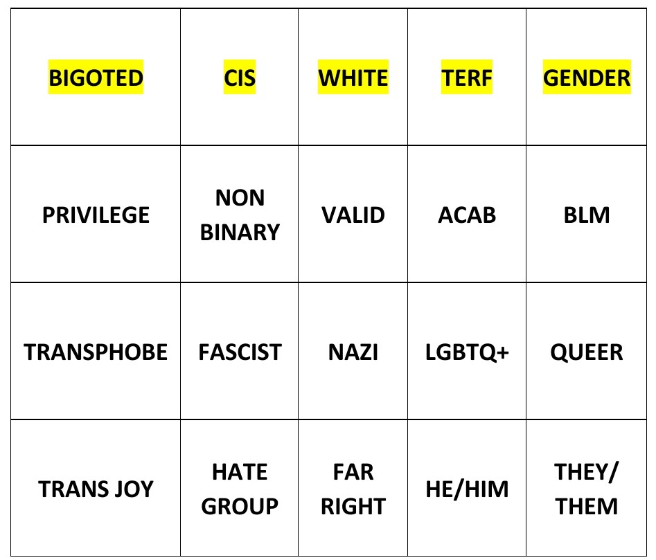 BraddockBessie's tweet photo. I got a line in TRA BINGO. Yay! https://t.co/l5OC5dstC4