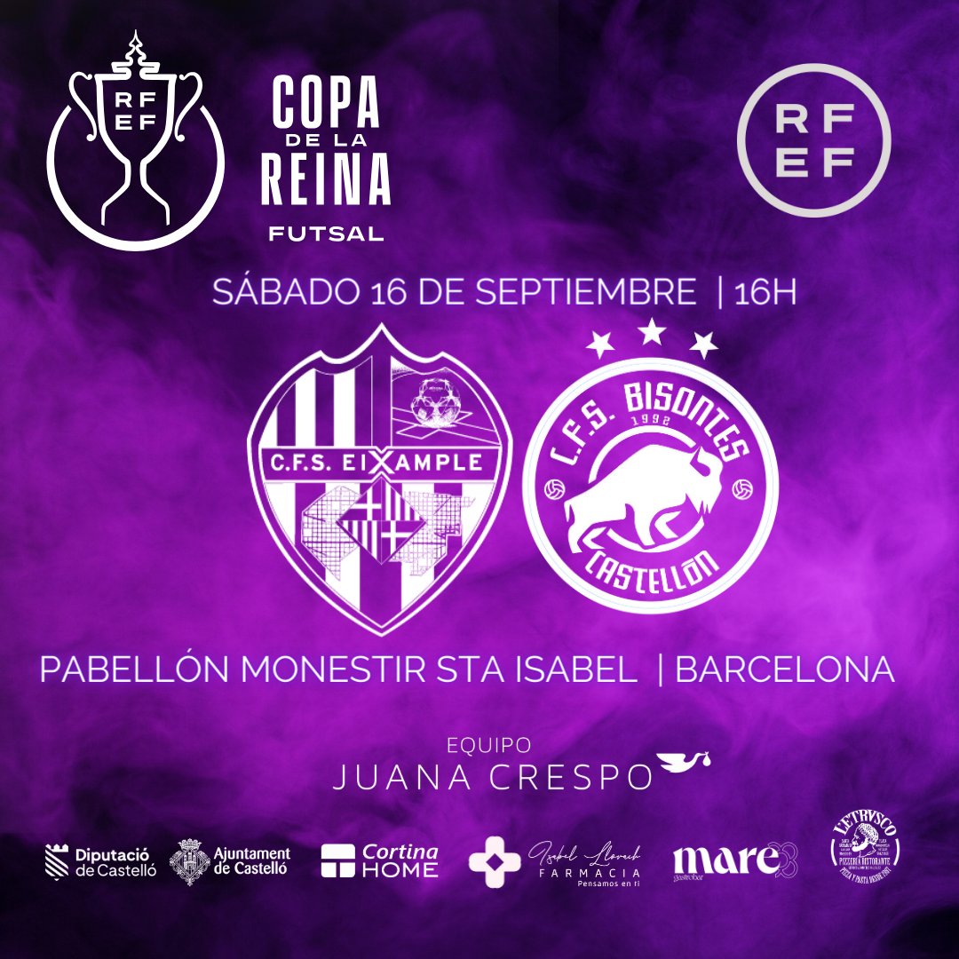 femecastellon's tweet photo. PREVIA | 𝘽𝙞𝙨𝙤𝙣𝙩𝙚𝙨 𝘾𝙖𝙨𝙩𝙚𝙡𝙡𝙤𝙣 𝙖𝙧𝙧𝙖𝙣𝙘𝙖 𝙡𝙖 𝟮𝟯-𝟮𝟰 𝙘𝙤𝙣 𝙡𝙖 𝘾𝙤𝙥𝙖.
Las de Castelló viajan a Barcelona para medirse al @CFSEixample 

Leer más: https://t.co/LgXgDytSLE

💙🦬
#Bisontes #Castello #PlayasdeCastellon #FutsalFemenino #Bisontas♀️ https://t.co/J1DtVlVC7L