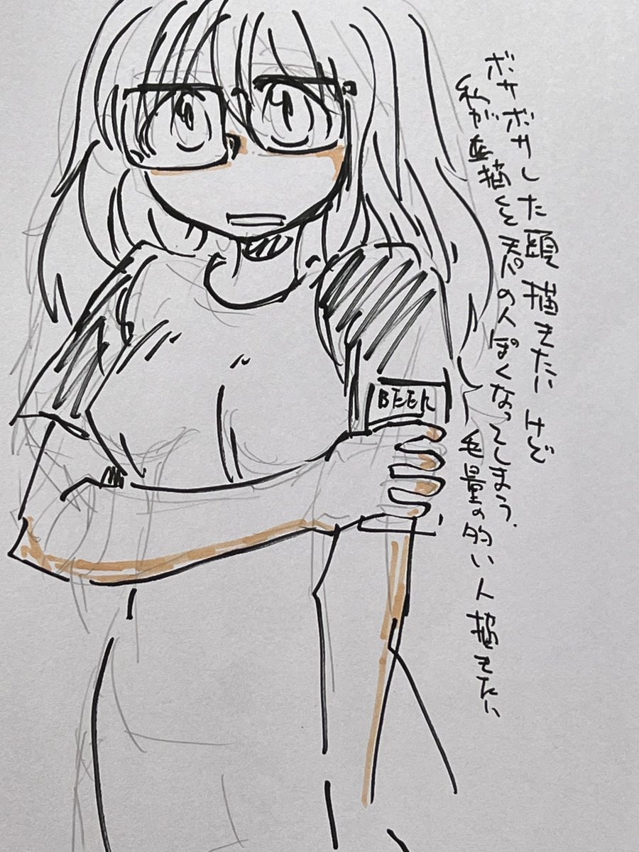 ビール飲みながら落書き 作画カロリーが高い低いの話はよくあるけど作画それ自体が恐ろしくカロリー使う 