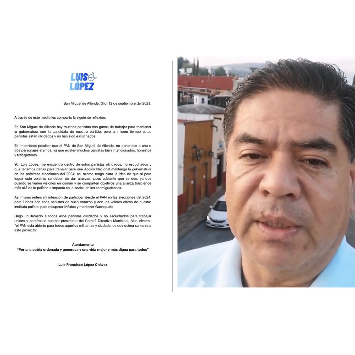 #SanMiguelDeAllende El ex contralor Luis Flores pidió al PAN Estatal voltear a ver a panistas olvidados del municipio y no dar las candidaturas a “los de siempre”. mtr.cool/ugexktfiim