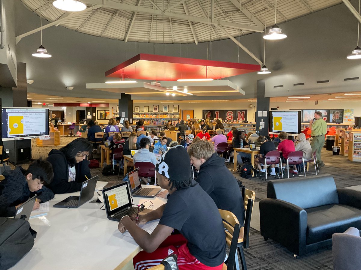 Over the next two days we will speak with all Sophomore ELA classes concerning databases, plagiarism, and AI. #SchoolLibrary