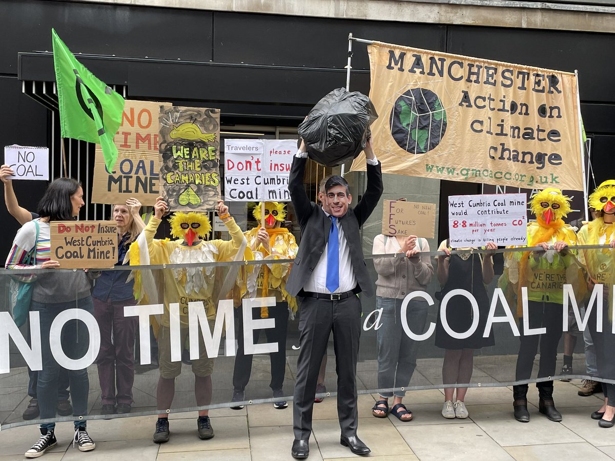 XR_Macclesfield's tweet photo. Today we targeted #Manchester insurance companies #Probitas #Axa #traveller #markel #QBE #chubb and asked them not to insure the West Cumbria Coal mine this is no time for a coalmine we need to #endfossilfuels and transition to green energy #FastFairForever https://t.co/xWcIn9p5ea