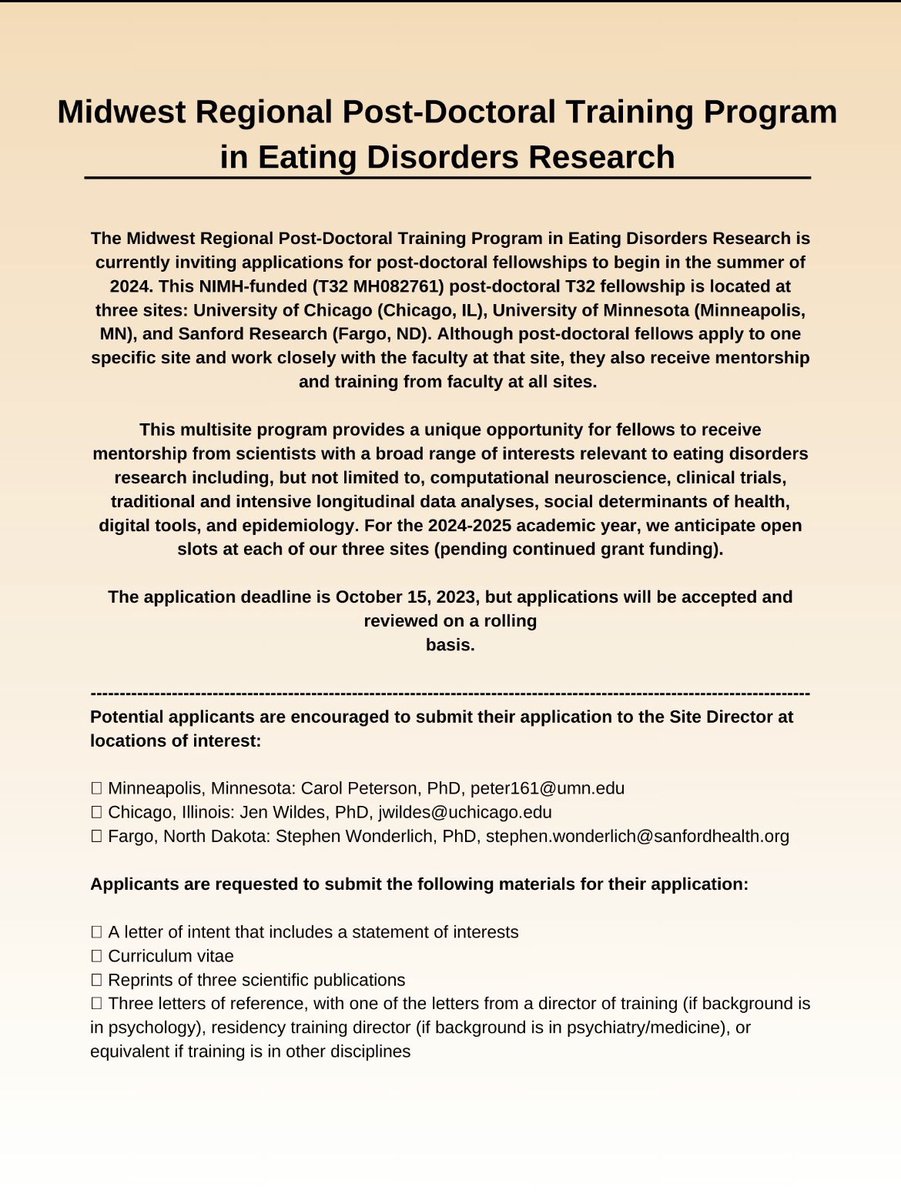 The Midwest Post-Doctoral Training Program invites applications beginning Summer 2024. 

#PostDoc #Minnesota #Midwest #UofMN #DrivenToDiscover