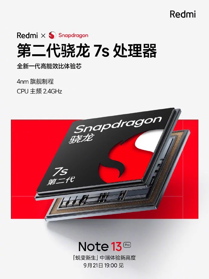 TechExploreX's tweet photo. Redmi Note 13 Pro to feature a Snapdragon 7s Gen 2 processor.
#Xiaomi #REdmi #RedmiNote13Pro https://t.co/XFXtnVgPms
