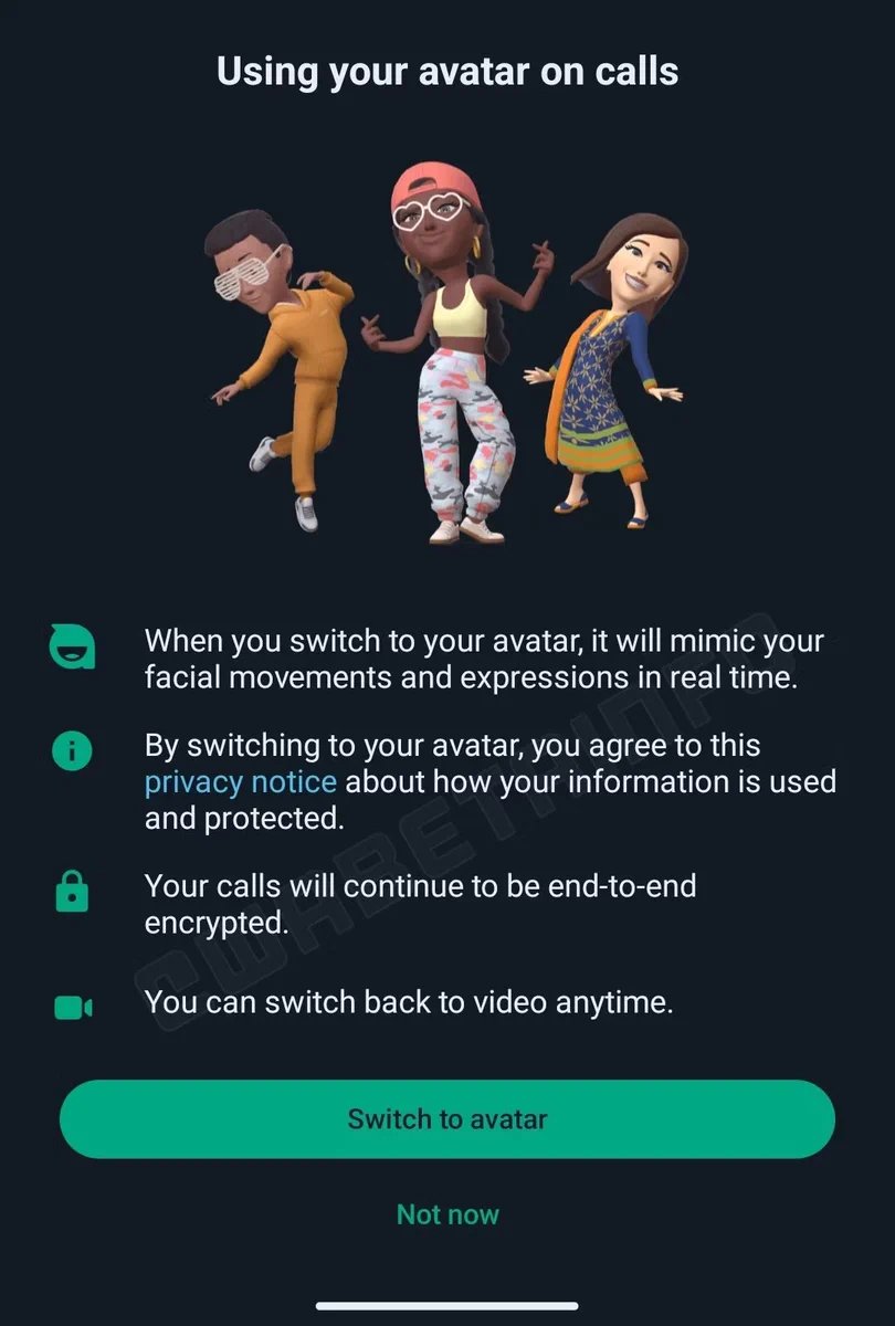 TechExploreX's tweet photo. WhatsApp might soon add FaceTime-like memoji (avatars) on calls.
#WhatsApp https://t.co/1AGjhEaGRK