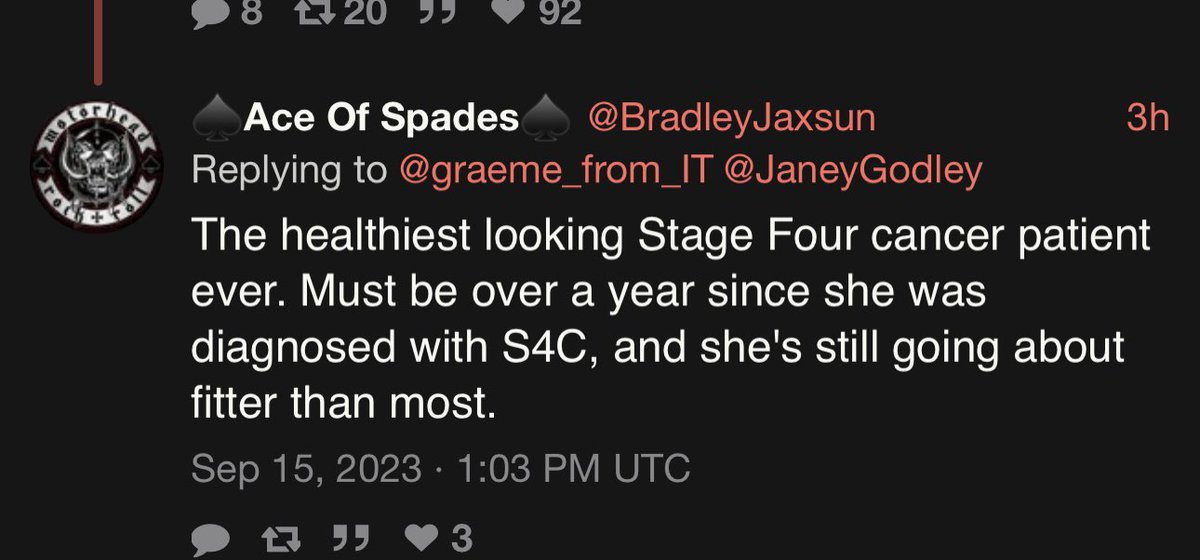 Bradley I am stage 3 cancer but it is terminal - I will never survive it. But today I finished writing a book,did a radio show for BBC radio 4 , tonight I’m hosting a business awards dinner - I’m using up my time I have left wisely. Now what you doing with your time? Best wishes