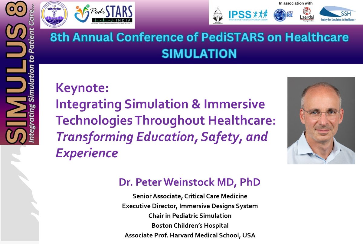 PediSTARSIndia's tweet photo. Come and listen to the giant of simulation, @DrWeinstock talking about integrating simulation throughout healthcare !
#SIMULUS8 @AiimsKalyani 24 Sept- A few days left to enrich ourselves !!
Register at https://t.co/MNcTezzCXp https://t.co/NzMnkWyVoq
