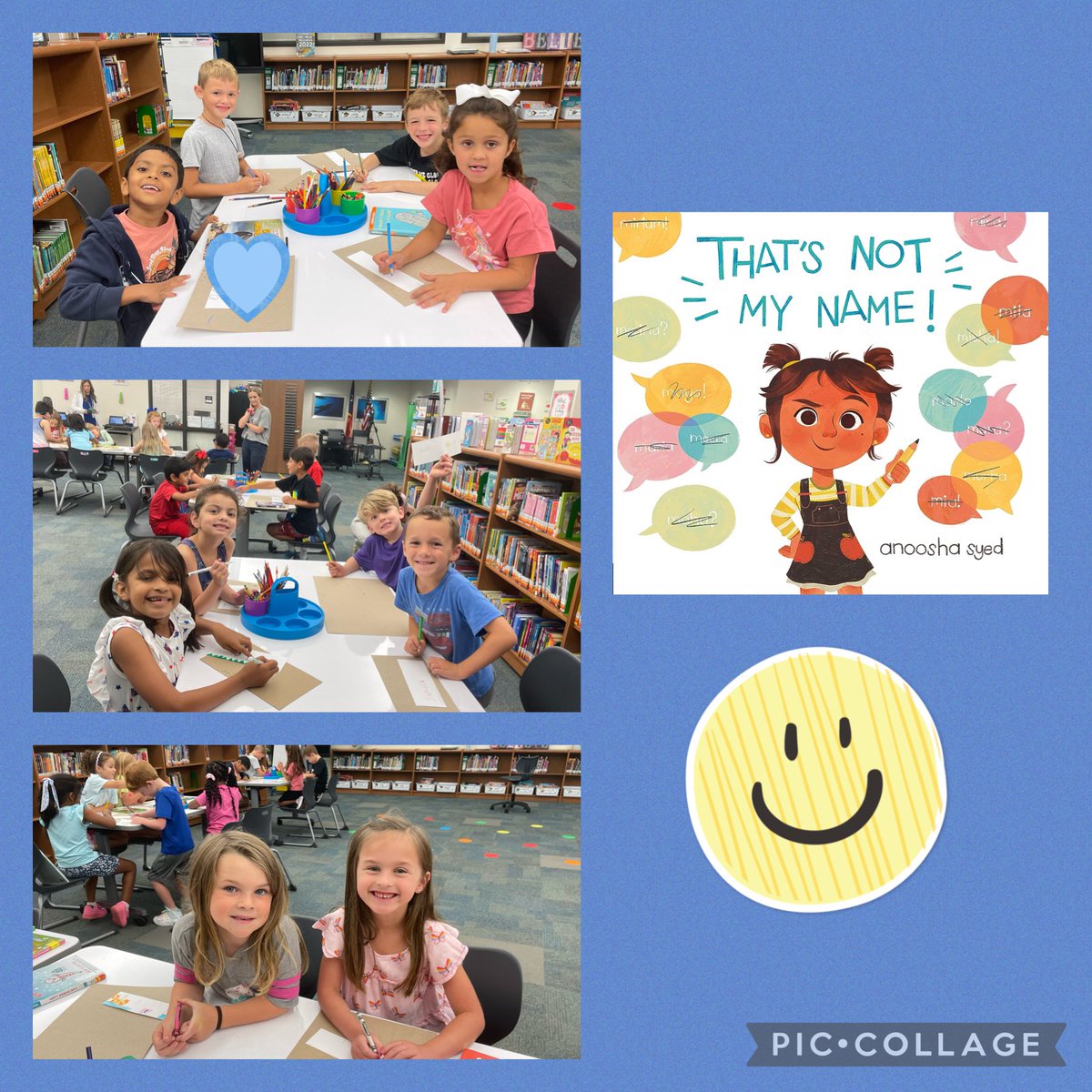 1st graders enjoyed this wonderful book by Anoosha Syed that’s on this year’s Texas 2x2 List. We talked about names & what they mean, & then we made name bookmarks! ⁦@LightFarmsElem⁩ ⁦@PISD_Libraries⁩ ⁦@foxville_art⁩ ⁦@Texas2x2⁩