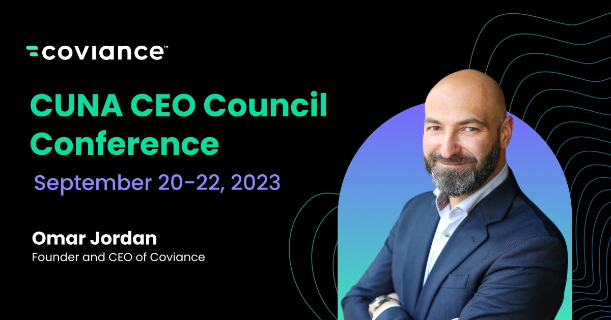 Coviance (@coviance) on Twitter photo Coviance's Founder and CEO, <a href="/OmarQJordan/">Omar Jordan</a>, is headed to California to attend the CUNA CEO Council Conference on Sept. 20-22! Stop by and learn how #IntelligentAutomation can help you clear-to-close in days, not weeks. 🚀 Coviance's Founder and CEO, <a href="/OmarQJordan/">Omar Jordan</a>, is headed to California to attend the CUNA CEO Council Conference on Sept. 20-22! Stop by and learn how #IntelligentAutomation can help you clear-to-close in days, not weeks. 🚀