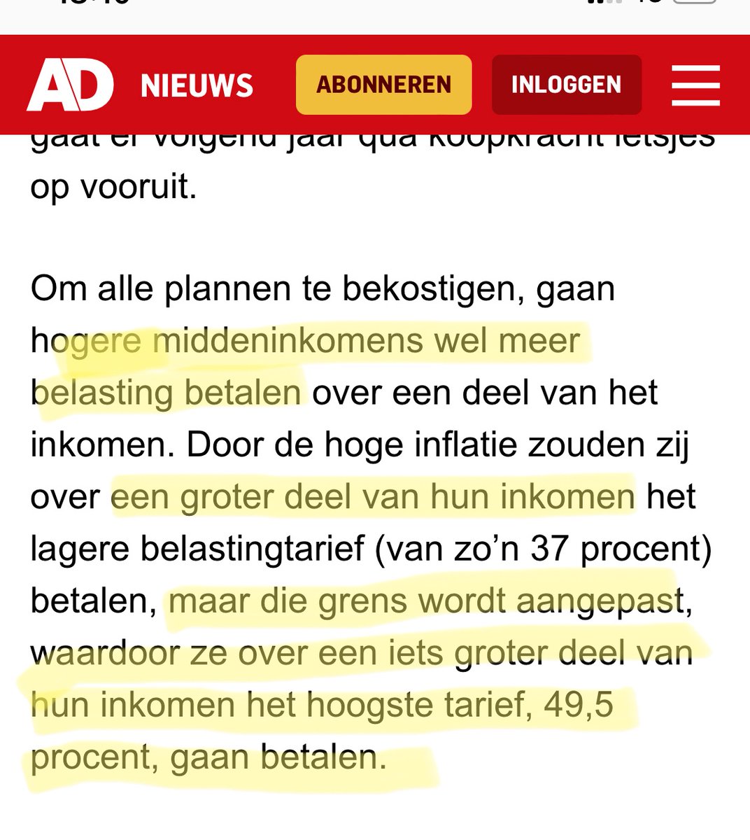 moendebende's tweet photo. Dit dus een #stijging van 12,5% #belasting op je #inkomen en de grens wordt naar beneden gebracht waardoor je dus over een groter deel van je inkomen het #hogere tarief gaat betalen
Hard werken loont dus nog minder! https://t.co/wvcr1zV9zR