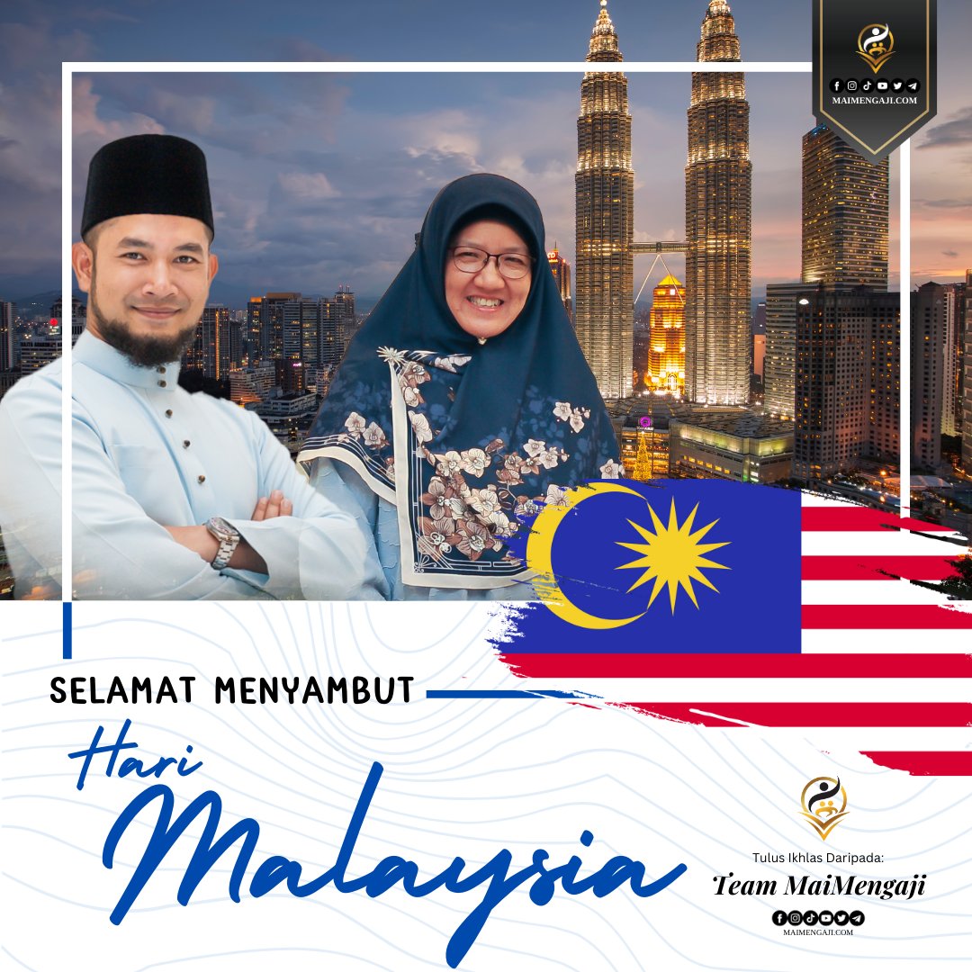 MaiMengaji mengucapkan selamat menyambut Hari Malaysia buat semua rakyat Malaysia.☺️. 

#malaysiaprihatin #KeluargaMalaysiaTeguhBersama #malaysiakaukucinta #maimengaji #posterharimalaysia